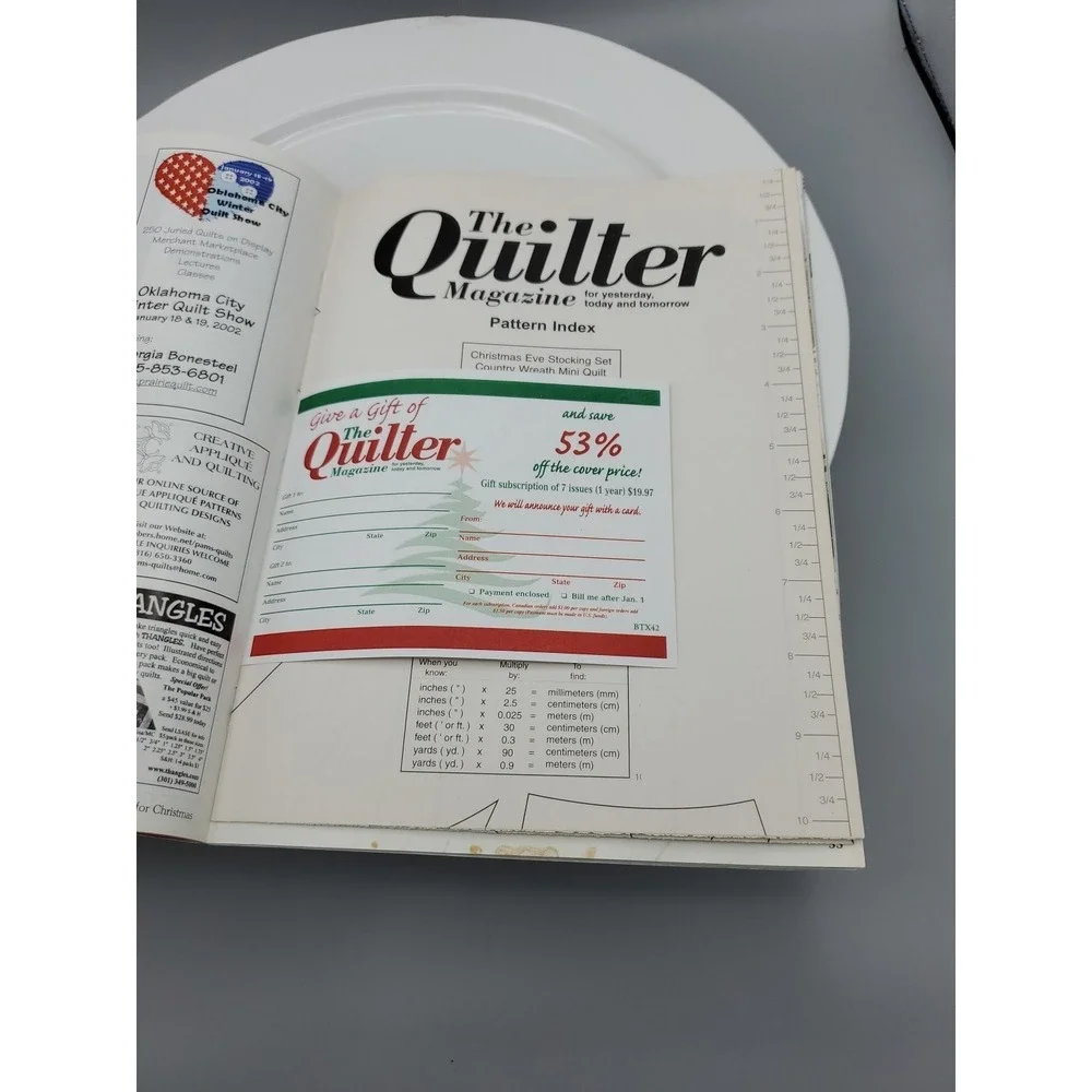 The Quilter Mag Quilting For Christmas & Winter 2002 Wall Hanging Stocking Table